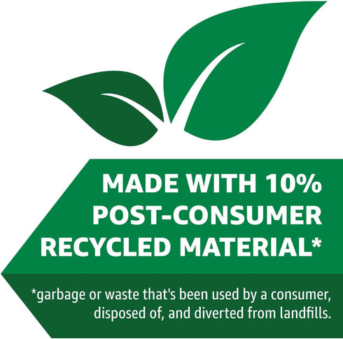 Amazon Basics Tall Kitchen Trash Bags (13 Gallon, 10% Post Consumer Recycled Content) - Unscented, 200 Count