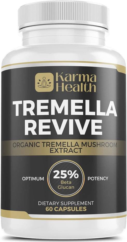 Tremella Mushroom Extract Supplement - Organic Skin Supplement, Compressed Snow Mushroom Powder Capsules, Vegan & GMO