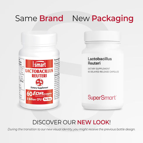 Supersmart - Lactobacillus Reuteri Probiotic Supplement, 5 Billion CFU per Day - 60 DR Capsules