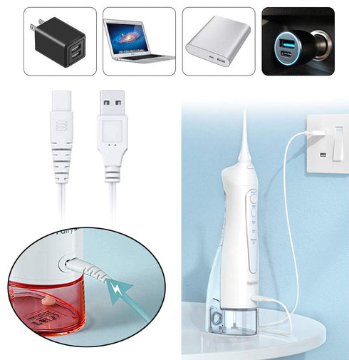 Cordless Water Flosser Charging Cable, Portable Oral Irrigator Replacement Charger Cord for Fairywill Water Flosser
