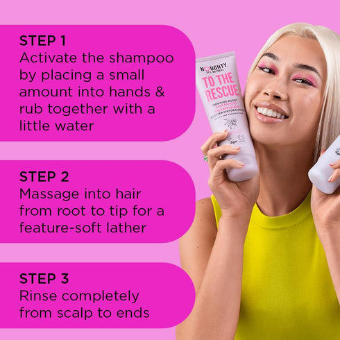 Noughty 97% Natural To The Rescue Moisture Boost Shampoo, Sulphate Free Vegan Haircare, 250ml