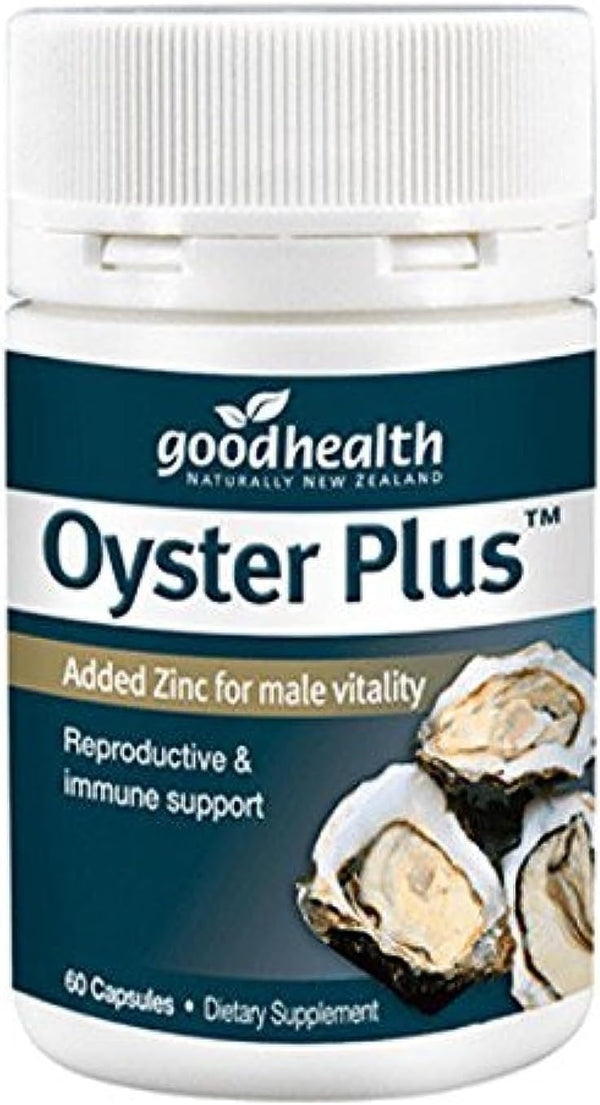 NZ Good health POST Goodhealth Zinc Plus Oyster Extract 60 Capsules Natural Marine-Sourced Zinc Supplement Imported
