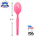 Hot Pink Plastic Spoons (24 Pack) - Lightweight Plasticware, Disposable Cutlery for Parties, Colored Plastic Spoons