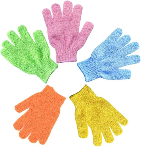 5 Pcs Exfoliating Gloves, Body Scrub Shower Gloves, Loofah Glove, Exfoliation Mitt for Skin Care