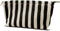 Small Black White Stripe Makeup Brush Bag, Zipper Pouch Organizer for Women Girls