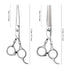 Professional Hair Cutting Scissors Kit - Home Haircutting Barber/Salon Thinning Shears with Comb and Case (Silver)