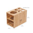 MobileVision Bamboo Makeup Drawer Organizer with 5-Compartment Brush Holder Stand