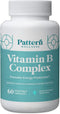Pattern Wellness Vitamin B Complex Supplement - Essential B Vitamins for Cognitive & Cell Support - 60 Capsules, Lab
