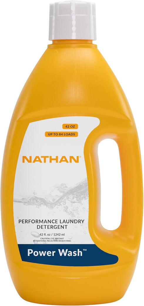 Nathan Power Wash Detergent, Natural Sport Detergent for Active Wear, Sports Equipment, Gets Rid of Odors and Stains