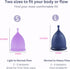 KAVODA Pack 2 Menstrual Cups with Sterilising Cup & Gel Wash - Reusable, Easy to Use, of in Small & Large Size