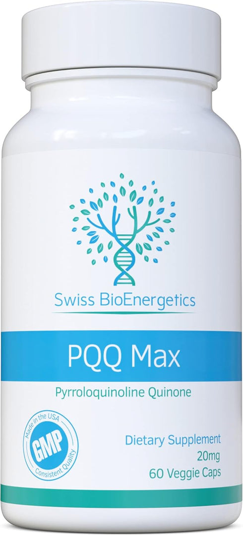 PQQ Max 20mg 60 Capsules - Pyrroloquinoline Quinone Cellular Rejuvenator, Powerful Antioxidant for Heart Health