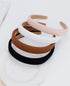 Wecoe 4 Pack Non Slip Padded Headbands for Women - Soft Thick Comfortable Cute Brown Black Pink White Neutral Aesthetic