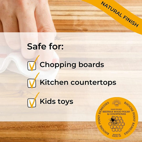 Beeswax Furniture Polish & Conditioner for Wood, Enhances Natural Beauty of Oak, Pine, Beech, Seals & Protects for