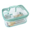 Portable Waterproof Transparent Green Toiletry Bag - Makeup Cosmetic Travel Storage Clear Bag