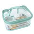 Portable Waterproof Transparent Green Toiletry Bag - Makeup Cosmetic Travel Storage Clear Bag
