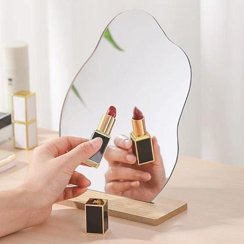 Makeup Mirror with Stand, Acrylic Desk Decor Aesthetic Mirror, Separable Wall Mounted Gift Mirror for Women Men Girls