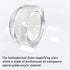 MAGDEPO 4X Acrylic Dome Magnifier, 2.5 inch Crystal Clear Paperweight with Card Size Magnifying Sheet