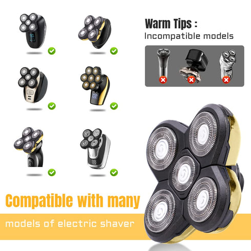 Shaver Blade Heads | 5 Heads Beard Cutter Replacement Blades for Electric Razor