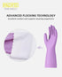 PACIFIC PPE 2 Pairs Reusable Dishwashing Cleaning Gloves with Latex Free, Cotton Lining, Kitchen Gloves, Purple, Small