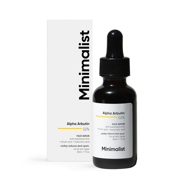 Minimalist 2% Alpha Arbutin Serum, 1 Fl Oz, Removes Pigmentation, Acne Marks, Dark Spots, Brighter & Even Tone for All