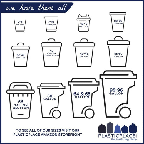 Plasticplace 13 Gallon Trash Bags | 0.7 Mil | Value Line White Garbage Can Liners | 180 Count