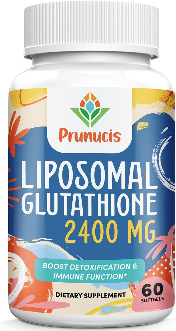 2400MG Liposomal Glutathione Supplement with Vitamin C, Reduced L-Glutathione, 60 Softgels for Immune System
