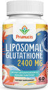 2400MG Liposomal Glutathione Supplement with Vitamin C, Reduced L-Glutathione, 60 Softgels for Immune System