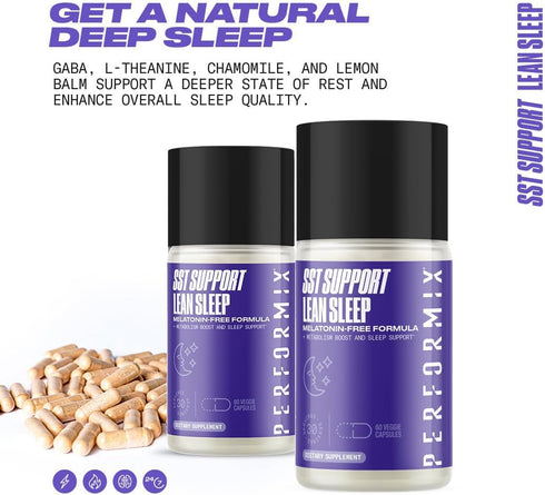 PERFORMIX - SST Support Lean Sleep, Herbal Sleep Aid Supplement, Gentle Nighttime Support, 60 Veggie Capsules