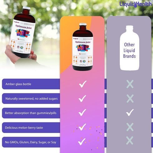 LIQUIDHEALTH 32 Oz Optimum Joint Support Supplement with Glucosamine, Chondroitin, MSM & Hyaluronic Acid