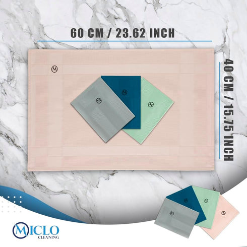 Microfiber Cleaning Cloth Set of 4, Magic Cloth, All Purpose, Super Absorbent, Ultrasoft, 16'' x 24'', Salmon Series