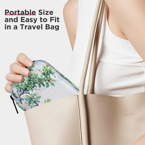 Skerhhux 7 Plant Tree Green Pill Case Travel Pill Organizer Weekly Day Portable with Zipper Medicine Box Pill Case
