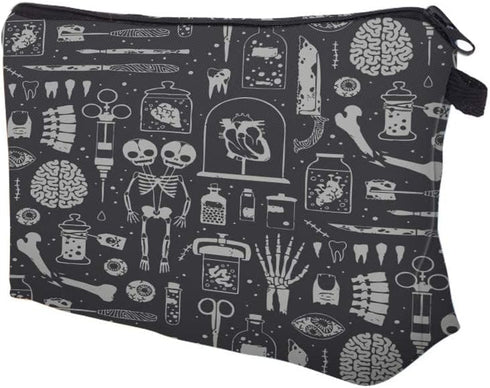 Deanfun Small Waterproof Makeup Case, Cute Cosmetic Bag for Women, Happy Halloween D5-52254