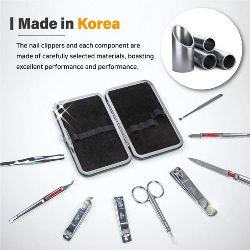 ROYAL METAL NAIL CLIPPER SET SERIES (9 PCS) BLACK