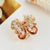 Ruihfas Fashion 4Pcs Rare Crystal Rhinestone Butterfly Bangs Clip Bow Hair Claw Gripper for Women
