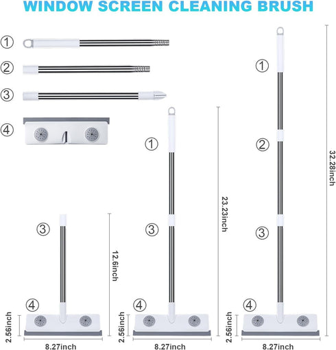 IMHO Clip3 1 Mesh Screen Cleaner, Glass Wiper, Dust Paper in Wet and Dry Screen Cleaner with Long Handle Wiper