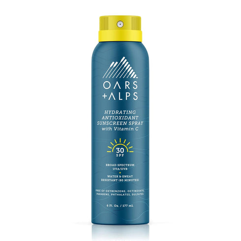 Oars + Alps Hydrating SPF 70 Sunscreen Spray - Vitamin C Infused, Water and Sweat Resistant, 6 Oz