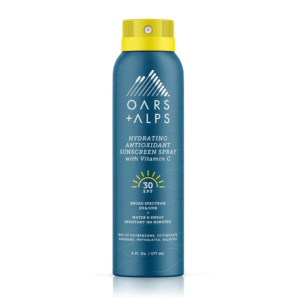 Oars + Alps Hydrating SPF 70 Sunscreen Spray - Vitamin C Infused, Water and Sweat Resistant, 6 Oz