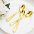 WDF 100 Pack Gold Plastic Spoons Disposable, 6.9 Inch Heavy Duty Spoons for Parties, Weddings