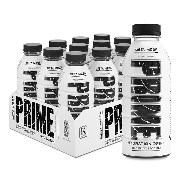 PRIME Hydration META MOON Sports Drinks | 12 Pack | 16.9 Fluid Ounce | Electrolyte Enhanced, 250mg BCAAs