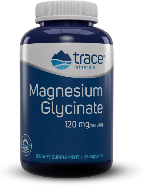 Trace Minerals Magnesium Glycinate Capsules 90 Count, 120 mg Magnesium Supplement
