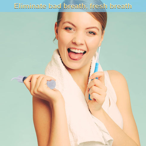 Tonsil Stone Removal Set with Stainless Steel Tool, LED Light Remover, Long Swabs, and Irrigator Syringe