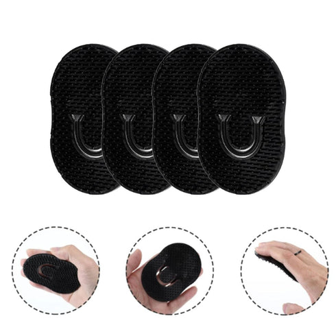 zuylikxy 12 Pcs Soft Pocket Palm Combs Black Shampoo Scalp Massager, Mini Slick Back Hair Brushes & Finger Brushes