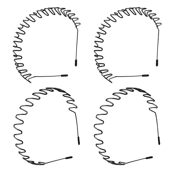 Unisex Flexible Metal Hair Band Headbands, Non-Slip Hairband for Men and Women, Wavy Elastic Hoop