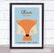 The Card Zoo New Baby Birth Details Nursery Christening Cute Fox Face Keepsake Gift Print