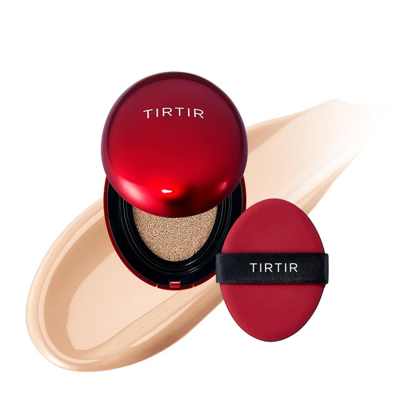 TIRTIR Mini Size Red Cushion Foundation, Long-Lasting Lightweight Buildable Coverage, Semi-Matte Finish, 21N Ivory