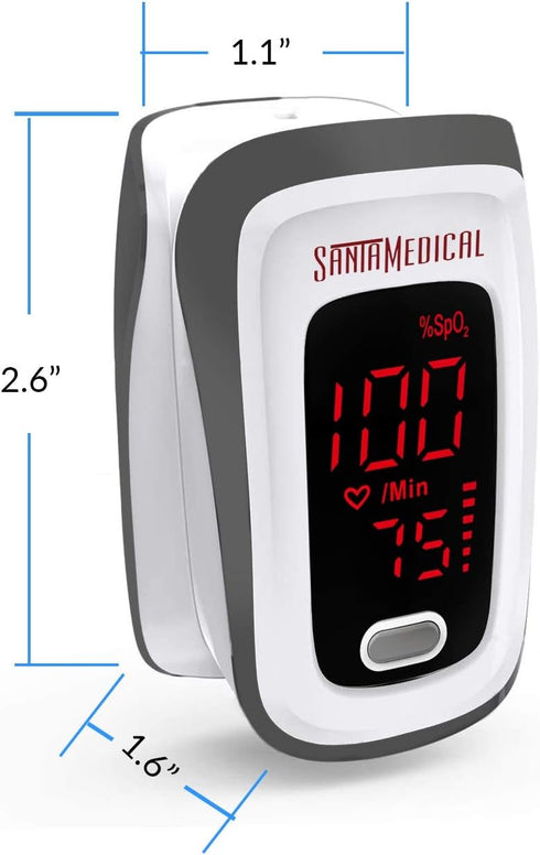 Fingertip Pulse Oximeter, Blood Oxygen Saturation Monitor, Portable Digital Reading, Batteries and Carry Case Included
