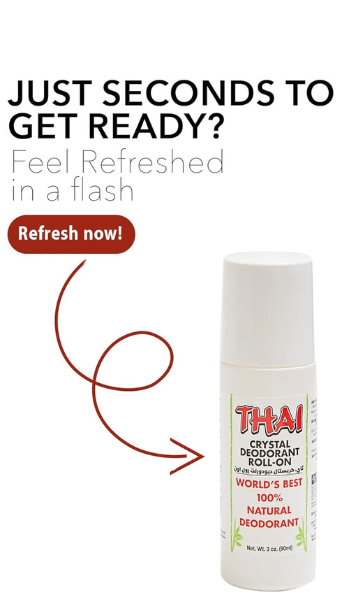 Thai Deodorant Stone Thai Crystal Mist Roll On Deodorant, 3 Oz