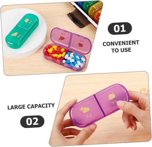 NUSITOU 7-Day Weekly Pill Organizer Portable Medicine Storage Case with Multi-Grid Compartments, Compact Travel Pill