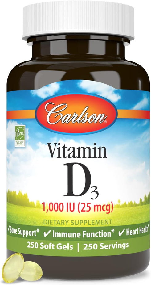 Carlson Vitamin D3 1000 IU - 250 Softgels
