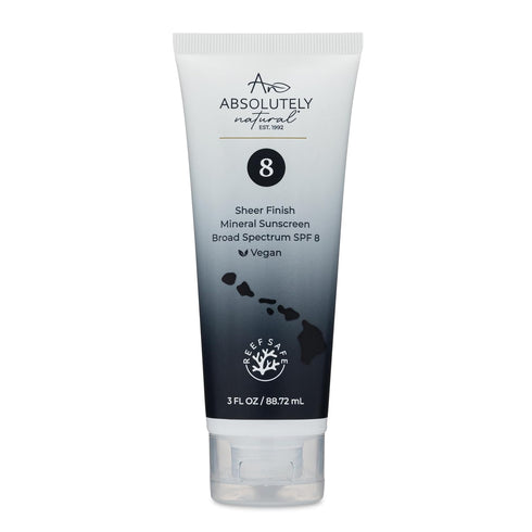 SPF 8 Mineral Sunscreen - Water Resistant Moisturizing Lotion for Body & Face, Non-Nano Zinc Oxide, 3 Oz